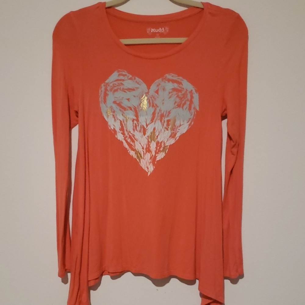 MUDD PINK bluse with heart size 16